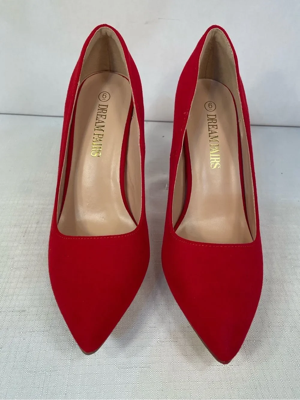 Red Suede Pointed-Toe High Heel Pumps - Women's Elegant Stilettos